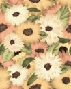 image of sunflowers, seamless pattern Royalty Free Stock Photo
