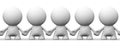 Seamless image of white human 3d characters holding hands Royalty Free Stock Photo