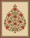 Seamless Indian mughal flower motif