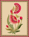 Seamless Indian mughal flower motif Royalty Free Stock Photo