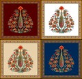 Seamless Indian mughal flower motif