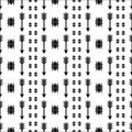 Seamless Indian pattern vector arrows and USA Native American type geometric ornaments and elements black and white background des