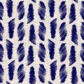 Seamless indigo washed stripe texture. Blue woven boro linen cotton dyed effect background. Japanese repeat batik resist