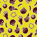 Seamless infinite background with scull bones and eyes Royalty Free Stock Photo