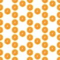 Seamless infinity pattern of isolated slices of orange. Wallpaper for background, design and packaging Royalty Free Stock Photo