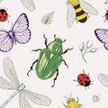 Seamless insects pattern