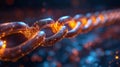 A seamless integration of blockchain technology in portfolio management visualized through a network of interconnected
