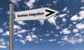 seamless integration traffic sign on blue sky