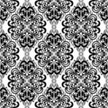 Seamless intricate damask Wallpaper for design - black and white