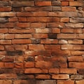 Seamless intricate pattern of an antique red brick wall texture with a vintage, weathered appearance