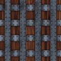 Seamless iron-shod wooden pattern Royalty Free Stock Photo