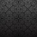 Seamless islam pattern. Vintage black floral background