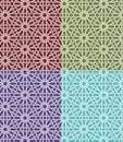 Seamless islamic Moroccan pattern set. Arabic geometric ornament. Muslim texture. Vintage repeating background. Vector Royalty Free Stock Photo