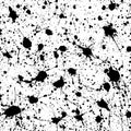 Seamless isolated randomly scattered black ink splatters