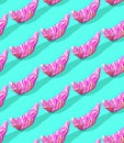 Seamless isometric 3d render pattern. Minimal design. Creative croissant. Sweet candy shop concept