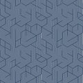 Seamless isometric lines geometric pattern, 3D cubes vector tiling background, architecture .