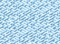 Seamless isometric maze. Blue abstract endless isometric labyrinth. Seamless geometric pattern, vector illustration