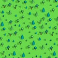 Seamless pattern with isometric trees Royalty Free Stock Photo