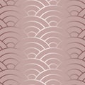 Seamless japanese geometrical pattern. Repeating asian nature textured. Soft metal pink gradient color. Vector illustration