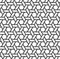Seamless Japanese Pattern Kumiko For Shoji Screen In Black And White Color