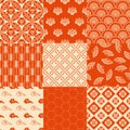 Seamless japanese pattern set Royalty Free Stock Photo