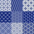 Seamless japanese pattern set Royalty Free Stock Photo