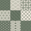 Seamless japanese pattern set Royalty Free Stock Photo