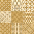 Seamless japanese pattern set Royalty Free Stock Photo