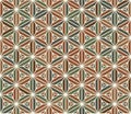 Seamless japanese pattern.Simulation of marquetry technique .Shades of brown. Royalty Free Stock Photo