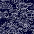 seamless japanese rain and water rings pattern