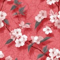 Seamless Japanese Sakura Blossom Pattern Royalty Free Stock Photo