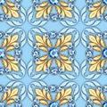 Seamless jewelry pattern with blue gems