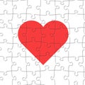 Seamless jigsaw puzzle game pattern. Heart illustration vector