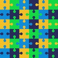 Seamless jigsaw puzzle game seamless pattern. Royalty Free Stock Photo