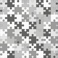 A seamless jigsaw puzzle pattern in shades of gray for a background. vector design Generative AI Royalty Free Stock Photo