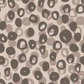 Seamless jungle pattern with animal leather spots. Pale brown palette african print with beige background