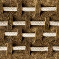 Seamless 4k photo texture material of brown suede leather pattern with rope inserts Royalty Free Stock Photo