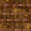 Seamless 4k photo texture material of brown worn suede leather pattern with leather strap inserts Royalty Free Stock Photo
