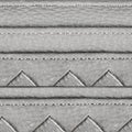 Seamless 4k photo texture material of light gray leather surface with ornate stitching Royalty Free Stock Photo