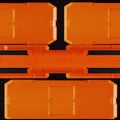 Seamless 4k photo texture material of orange and black plastic tech panel surface Royalty Free Stock Photo