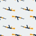 Seamless Kalashnikov ak47 pattern flat Royalty Free Stock Photo