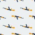 Seamless Kalashnikov ak47 pattern flat