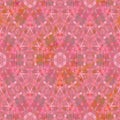 Seamless kaleidoscopic mosaic background in pink