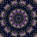 Seamless kaleidoscopic pattern with bright elements backgound