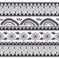 Seamless Kasuri pattern in triba,Gyp sy.Figure tribal embroidery.Indian,l.Aztec style abstract vector illustration Royalty Free Stock Photo