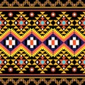 Seamless Kasuri pattern in triba,Gyp sy.Figure tribal embroidery.Indian,l.Aztec style abstract vector illustration Royalty Free Stock Photo