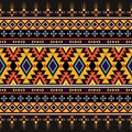 Seamless Kasuri pattern in triba,Gyp sy.Figure tribal embroidery.Indian,l.Aztec style abstract vector illustration.Ethnic stripe Royalty Free Stock Photo