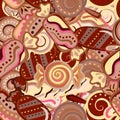 Seamless kawaii child pattern with candy cute doodles