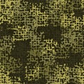 Seamless khaki camouflage texture pattern vector. Yellow army skin design for textile fabric printing and wallpaper. Royalty Free Stock Photo