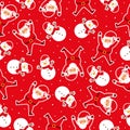 Santa Claus and snowmen seamless background. Royalty Free Stock Photo